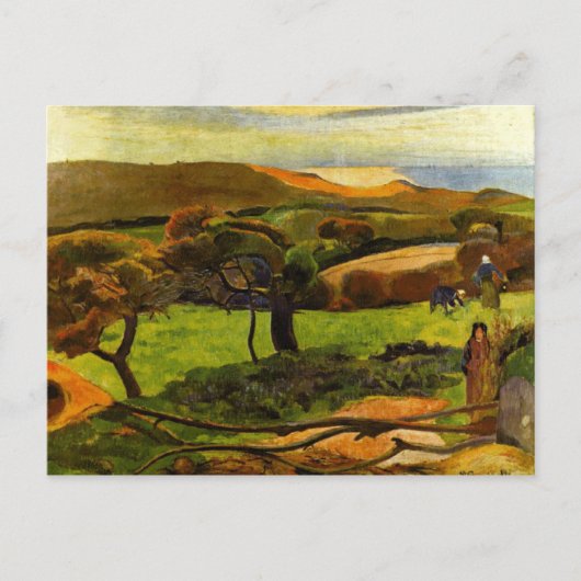 Carte Postale Paysage de Bretagne par Paul Gauguin (Devant)