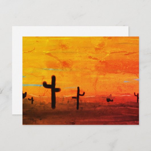 Carte Postale Paysage de cactus peint (Devant / Derrière)