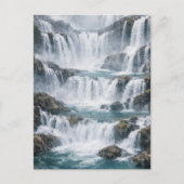 Carte Postale Paysage de cascade brumeuse (Devant)