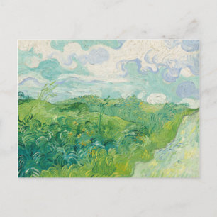 Carte Postale Paysage de champs de blé vert Art Van Gogh