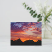 Carte Postale Paysage de coucher de soleil violet (Debout devant)