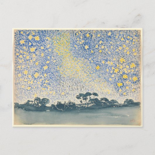 Carte Postale Paysage de Croix Henri-Edmond avec étoiles (Devant)