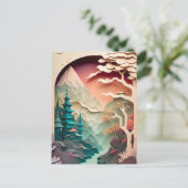 Carte postale Paysage De Découpe De Papier (Debout devant)