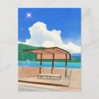 Paysage de dessin été bleu ciel plage