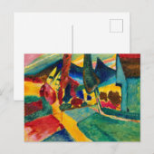 Carte Postale Paysage de Kandinsky avec deux peupliers (Devant / Derrière)