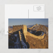 Carte Postale Paysage de la Grande Muraille sous le coucher du s (Devant / Derrière)