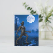 Carte Postale Paysage de la lune de werewolf halloween (Debout devant)
