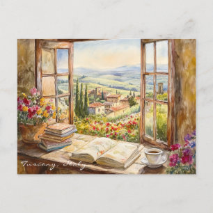 Carte Postale Paysage de la peinture toscane   Italie Travel Art