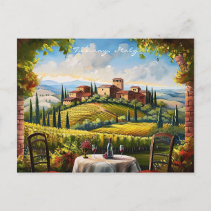 Carte Postale Paysage de la peinture toscane   Italie Travel Art