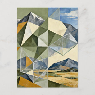 Carte Postale Paysage de montagne abstrait géométrique