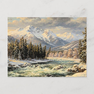 Carte Postale Paysage de montagne enneigée