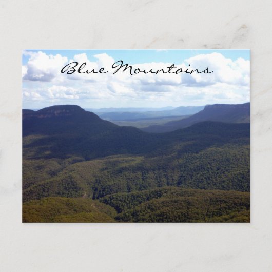 Carte Postale paysage de montagnes bleues (Devant)