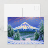 Carte Postale Paysage de neige du mont Hood (Devant / Derrière)