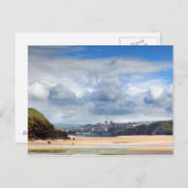 Carte Postale Paysage de plage à Daymer bay à Cornwall UK (Devant / Derrière)