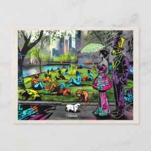 Carte Postale Paysage de remix IA Graffiti Art de rue urbain