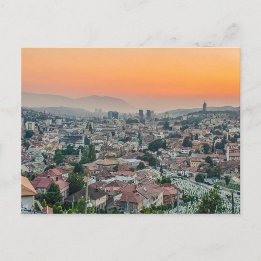 Carte Postale Paysage de Sarajevo du haut (Devant)
