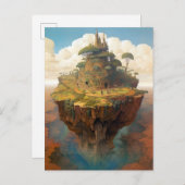 Carte Postale Paysage de Surreal Island Art Imaginaire (Devant / Derrière)