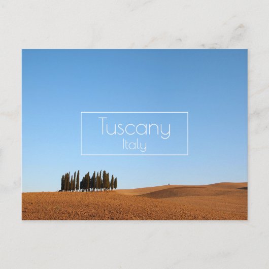 Carte Postale Paysage de Toscane avec cyprès en automne (Devant)