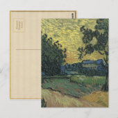 Carte Postale Paysage de Van Gogh au crépuscule (Devant / Derrière)