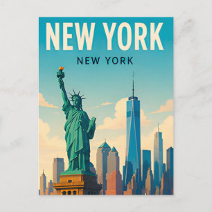 Carte Postale Paysage de voyage de la skyline de Manhattan à New
