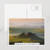 Carte Postale Paysage des collines toscanes au lever du soleil (Devant / Derrière)