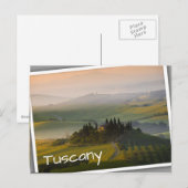 Carte Postale Paysage des collines toscanes au lever du soleil (Devant / Derrière)