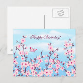 Carte Postale Paysage des fleurs de cerisiers (Devant / Derrière)