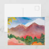 Carte Postale Paysage des Monts Aquarelles (Devant / Derrière)