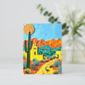 Carte Postale Paysage désertique avec cactus (Debout devant)