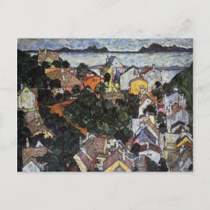 Carte Postale Paysage d'été, Krumau par Egon Schiele