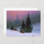 Carte Postale Paysage d'hiver Caspar David Friedrich (Devant / Derrière)
