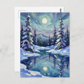 Carte Postale Paysage d'hiver pour Noël (Devant / Derrière)