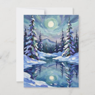 Carte Postale Paysage d'hiver pour Noël