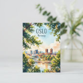 Carte Postale Paysage d'Oslo Norvège (Debout devant)