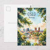 Carte Postale Paysage d'Oslo Norvège (Devant / Derrière)