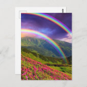 Carte Postale Paysage double arc-en-ciel (Devant / Derrière)