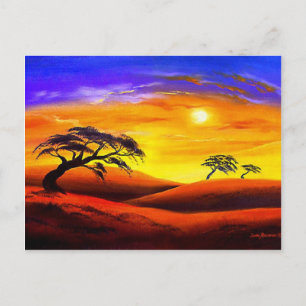 Carte Postale Paysage du coucher de soleil - Multi