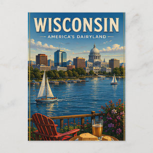 Carte Postale Paysage du front de lac du Wisconsin, beauté des G