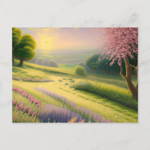 Carte Postale Paysage du jardin de printemps