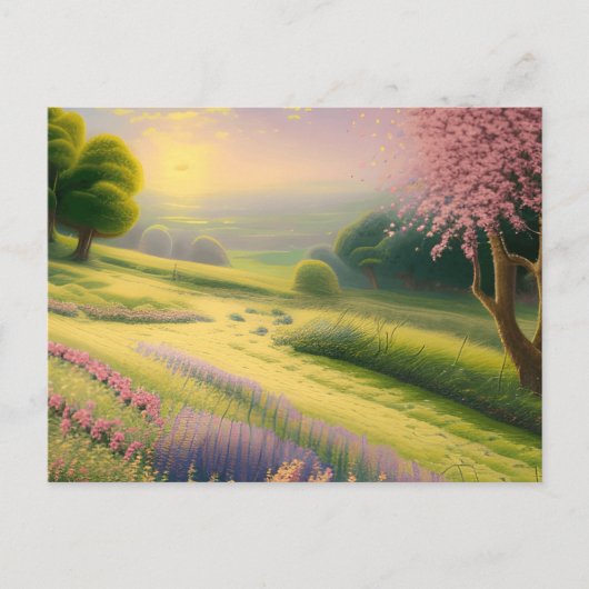 Carte Postale Paysage du jardin de printemps (Devant)