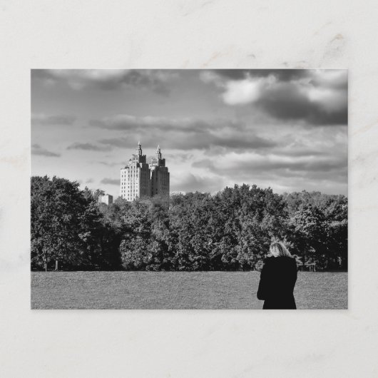 Carte Postale Paysage du parc central noir et blanc Photo (Devant)