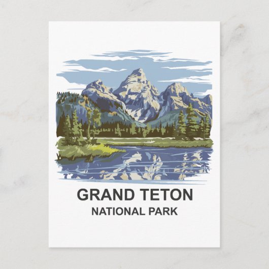 Carte Postale Paysage du parc national de Grand Teton (Devant)