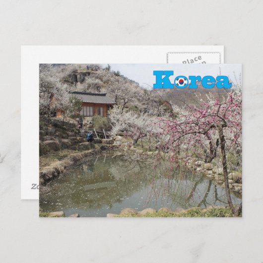 Carte Postale Paysage du printemps coréen (Devant / Derrière)
