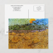 Carte Postale Paysage du soir Lune émergente, Van Gogh Art (Devant / Derrière)