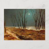 Carte Postale Paysage en hiver au clair de lune, Art (Devant)