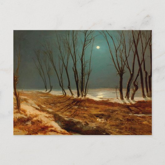 Carte Postale Paysage en hiver au clair de lune, Art (Devant)