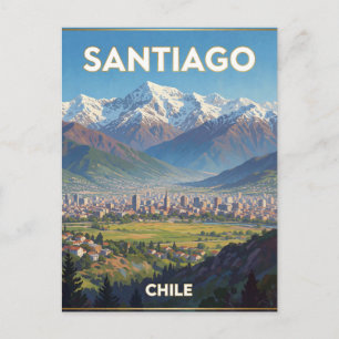 Carte Postale Paysage enneigé des Andes à Santiago Chili