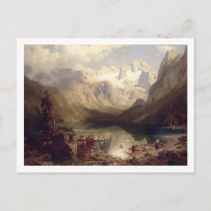 Carte Postale Paysage étendu du lac alpin, 1862 (huile sur c