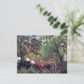 Carte Postale Paysage exotique singes Henri Rousseau (Debout devant)
