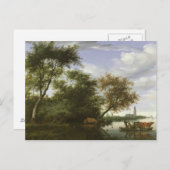 Carte Postale Paysage fluvial boisé (Devant / Derrière)